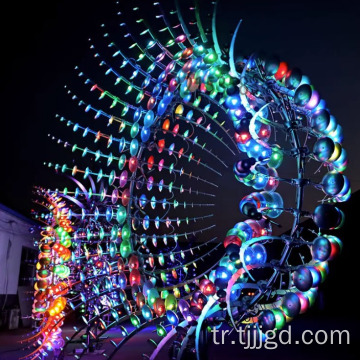 Paslanmaz çelik aydınlık dönen yel değirmen